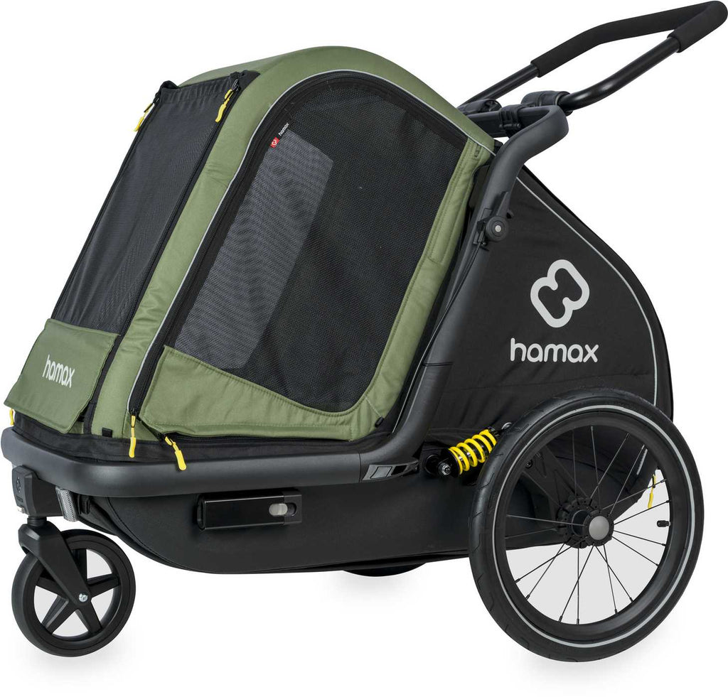 Dog Trailer Pluto M grün/schwa
