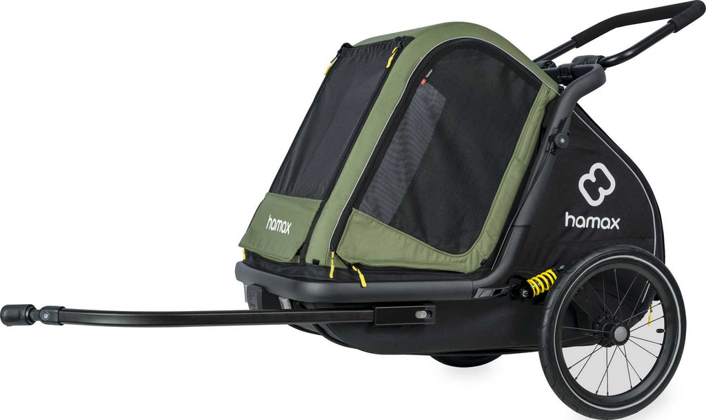 Dog Trailer Pluto M grün/schwa